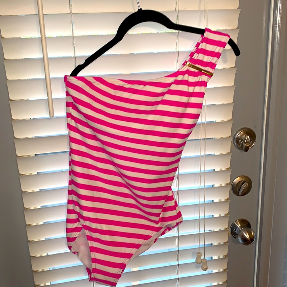 Michael Kors one shoulder one piece bathing suit